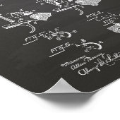 セーフティーキャッチ銃器1893特許技術Chalkboard ポスター (角)