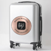 セーフディスタンスバラ金ゴールドあなたのロゴフロア シール (スーツケース)