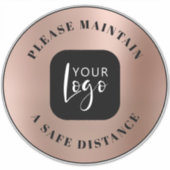セーフディスタンスバラ金ゴールドあなたのロゴフロア シール (正面)