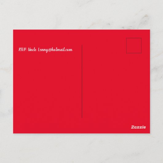 セーブザデートファミリークリスマスディナー招待状金ゴールド ポストカード (裏面)