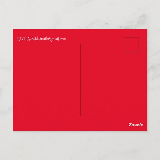 セーブザデートファミリークリスマスディナー招待状 ポストカード (裏面)