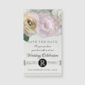 セーブザデートマグネットグレイグラデーションフラワーマーケット (正面)