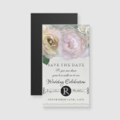 セーブザデートマグネットグレイグラデーションフラワーマーケット (正面/裏面)