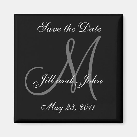 セーブザデートマグネット名とモノグラム マグネット (正面)