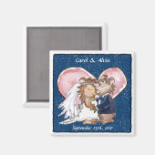 セーブザデートマグネット結婚ズカワイイ マグネット (正面/裏面)
