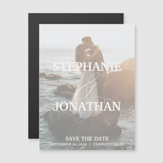 セーブザデートマグネット(名前が白い) マグネット招待状 (正面/裏面)