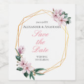 セーブザデート.の結婚ボトルラベル。 ワインラベル (シングルラベル)