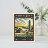 セーブザデート |アイオワ招待状はがき ポストカード (スタンド正面)