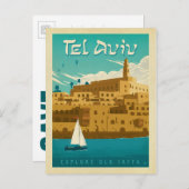 セーブザデート | イスラエル,テルアビブ 案内ポストカード (正面/裏面)