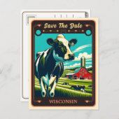 セーブザデート |ウィスコンシン招待状はがき ポストカード (正面/裏面)