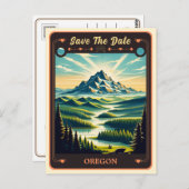 セーブザデート |オレゴン招待状はがき ポストカード (正面/裏面)