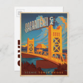 セーブザデート | カリフォルニア州サクラメント 案内ポストカード (正面/裏面)