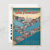 セーブザデート | カリフォルニア州サンフランシスコ 案内ポストカード (正面/裏面)