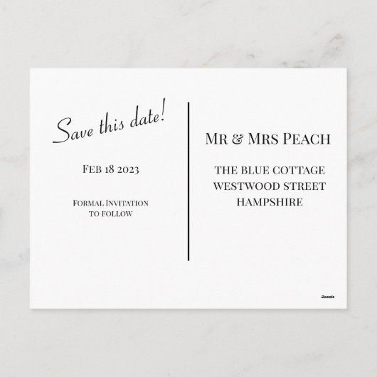 セーブザデート，クラシックグリーンホリデーポストカード シーズンポストカード (裏面)