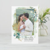 セーブザデート.グリーンボタニカルフォト結婚ズ 招待状 (スタンド正面)
