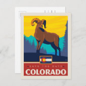 セーブザデート | コロラド州 インビテーションポストカード (正面/裏面)