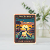 セーブザデート |サウスカロライナ招待状はがき ポストカード (スタンド正面)