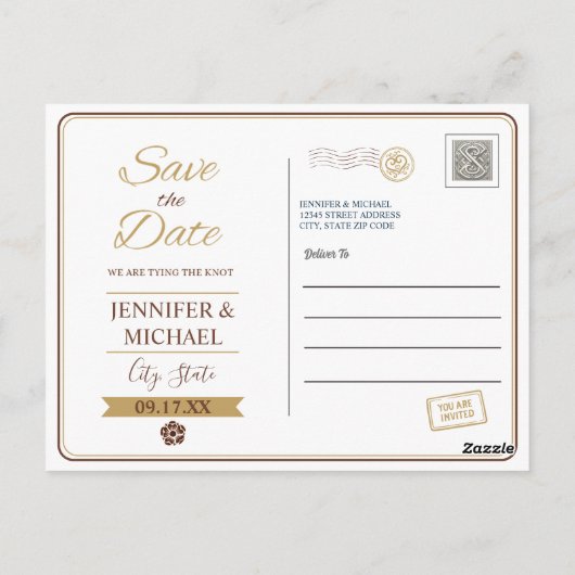 セーブザデート |サウスカロライナ招待状はがき ポストカード (裏面)