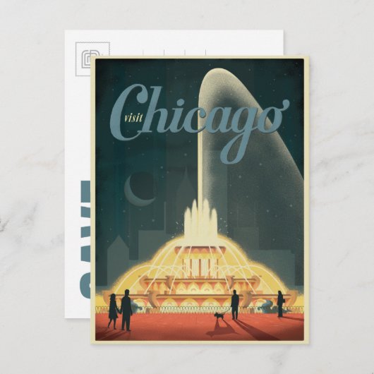 セーブザデート | シカゴ(IL) – シカゴ訪問 案内ポストカード (正面/裏面)