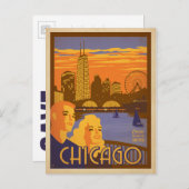 セーブザデート | シカゴ, IL – ネイビー・ピア 案内ポストカード (正面/裏面)