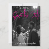 セーブザデート | シンプルミニマリスト白黒 (正面)