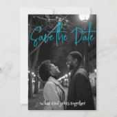 セーブザデート | シンプルミニマリスト白黒 (正面)