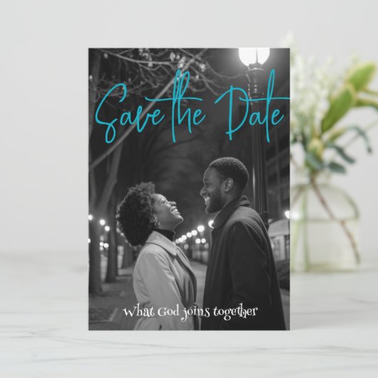 セーブザデート | シンプルミニマリスト白黒 (スタンド正面)