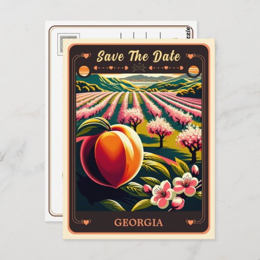 セーブザデート |ジョージア招待状はがき ポストカード (正面/裏面)