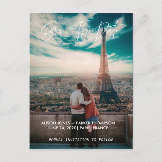 セーブザデート |タイポグラフィ ポストカード (正面)