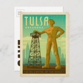 セーブザデート | タルサ， OK -油首都 案内ポストカード (正面/裏面)
