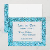 セーブザデート |ティール（緑がかった色）シーケンス 案内ポストカード (正面/裏面)