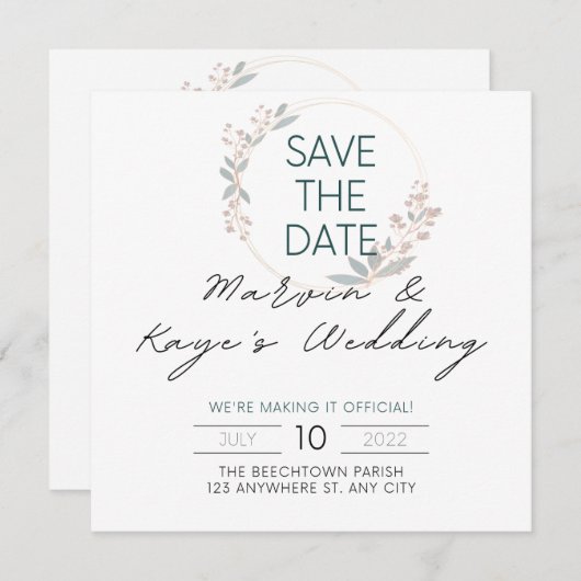 セーブザデート ||ディール最高の ||結婚式招待状 招待状 (正面/裏面)