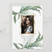 セーブザデート | トロピモダンエレガントカル離れ 招待状 (正面/裏面)