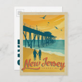 セーブザデート | ニュージャージーの海岸線 案内ポストカード (正面/裏面)