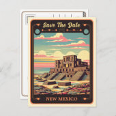 セーブザデート |ニューメキシコ招待状はがき ポストカード (正面/裏面)