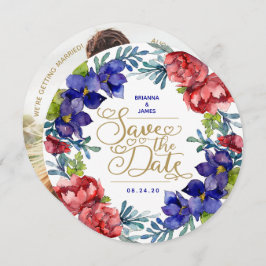 セーブザデート | ハピネス水カラーフローラ 招待状