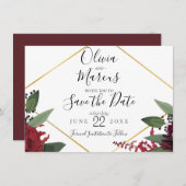 セーブザデート |バエレガントルガンディ・マルサラフローラ2 招待状 (正面/裏面)