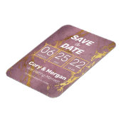 セーブザデート |バラ&金ゴールドマーブルルックマグネット マグネット (左側)