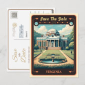 セーブザデート |バージニア招待状はがき ポストカード (正面/裏面)