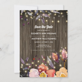 セーブザデート.バーンウッド秋の花フォトカード セーブザデート