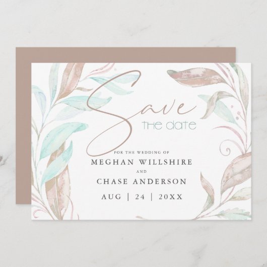 セーブザデート | パステルコーラルアクア離れズ (正面/裏面)