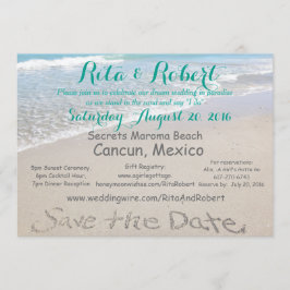 セーブザデート | ビーチ結婚式5 x 7招待状カード