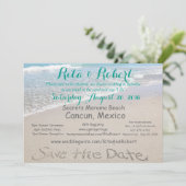 セーブザデート | ビーチ結婚式5 x 7招待状カード (スタンド正面)