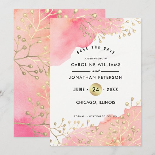 セーブザデート.ピンクピーチボタニカルウォーター色 セーブザデート (正面/裏面)