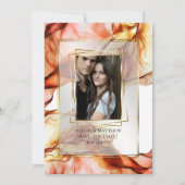 セーブザデート |フォトフレーム秋の色抽象芸術 招待状 (正面)