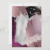 セーブザデート |フォトブラックはっきりしたカシス抽象芸術 招待状 (裏面)