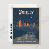 セーブザデート | ペンシルベニア州，フィラデルフィア 案内ポストカード (正面/裏面)