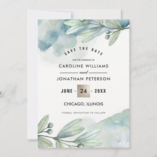 セーブザデート.ボタニッ結婚クのカスタムフォトカード セーブザデート (正面)