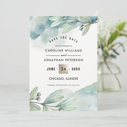 セーブザデート.ボタニッ結婚クのカスタムフォトカード セーブザデート (スタンド正面)