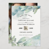 セーブザデート.ボタニッ結婚クのカスタムフォトカード セーブザデート (正面/裏面)